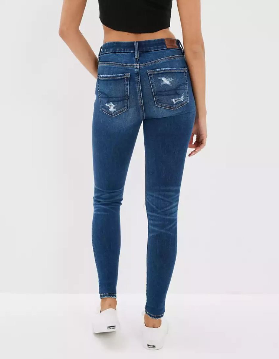 Jean American Eagle AE Lu(x)e Ripped High-Waisted Jegging Multicolore Femme | BAK-74403087